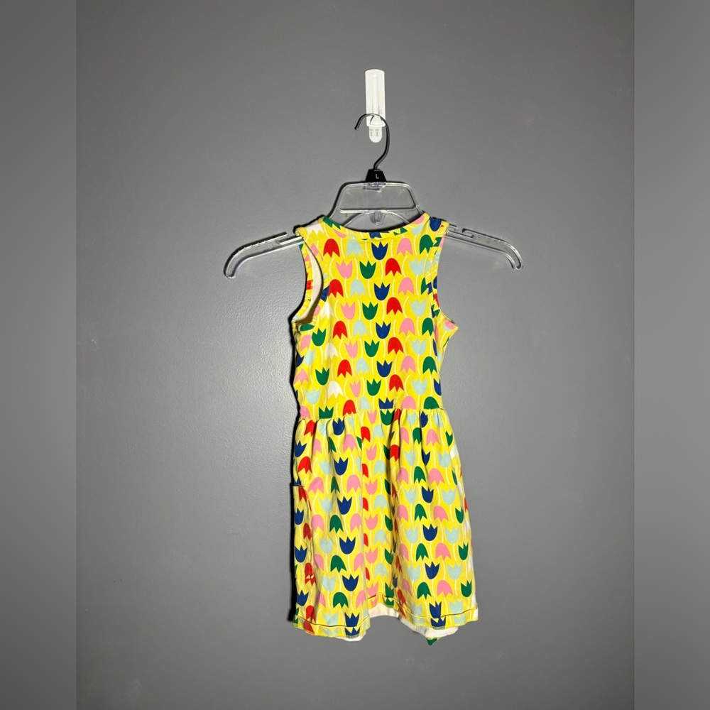 Hanna Andersson Yellow Tulip Print Dress W/ Pockets Size 6 - Picture 2 of 3